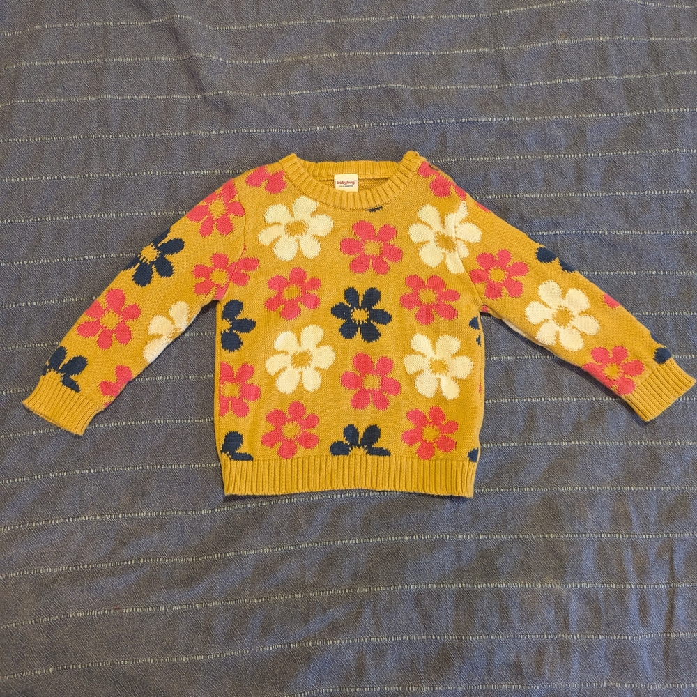Babyhug Floral Knit Sweater Girl's, 18-24mounth